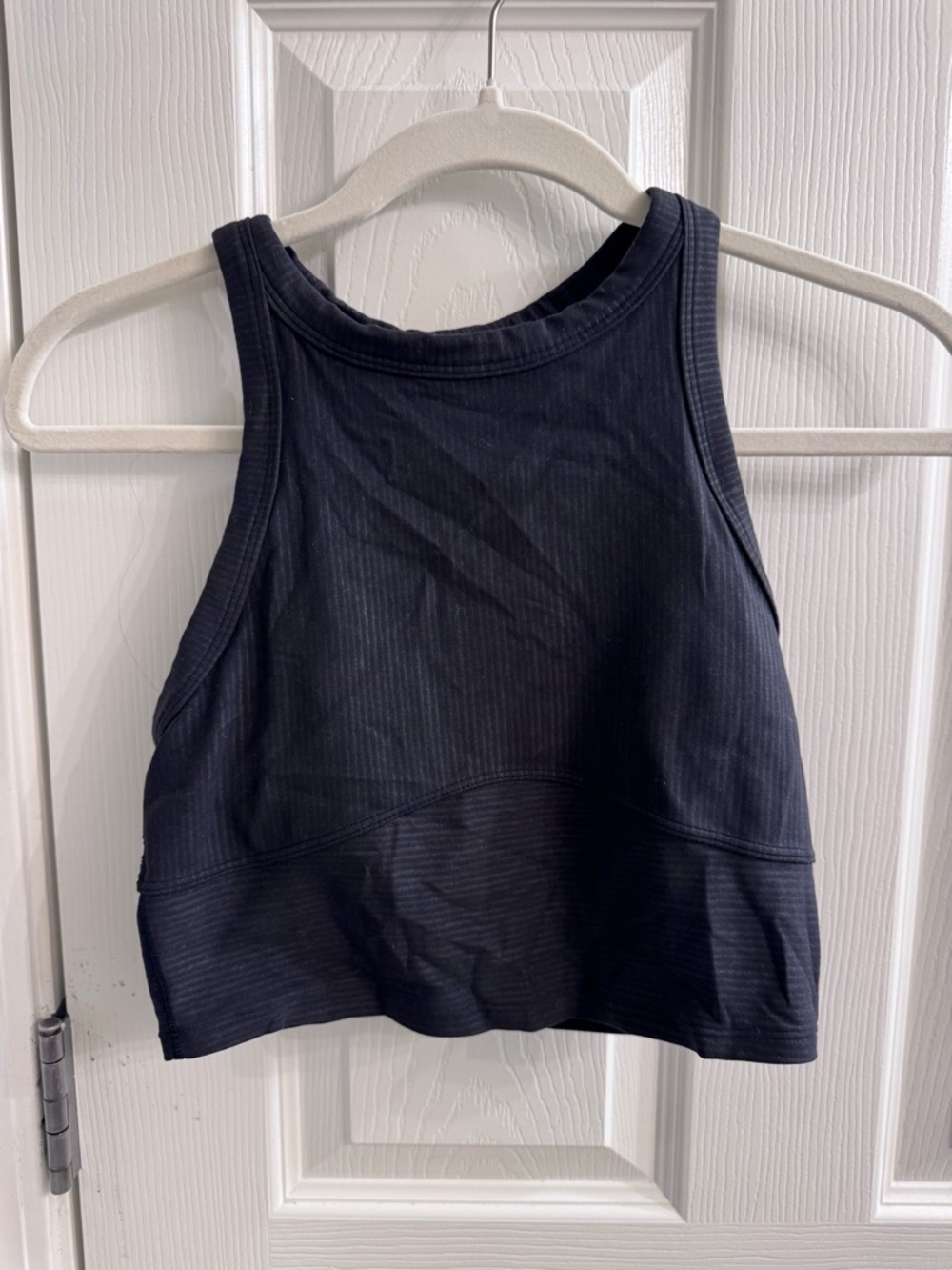 lululemon athletica black Ribbed High-Neck Crop Sports Bra
